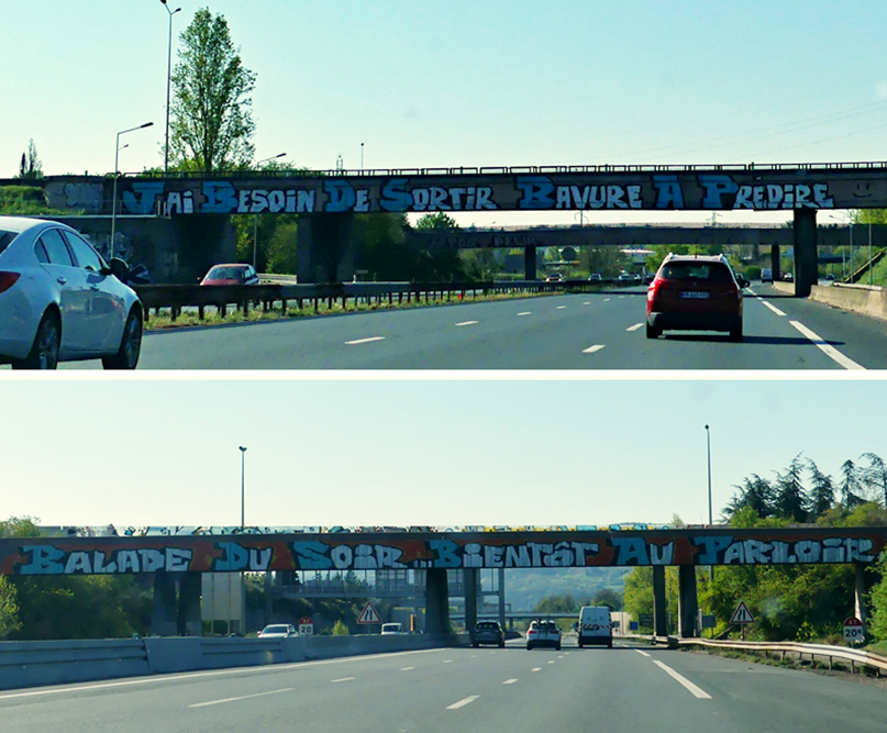 JB, BDS, BAP, spray, autoroute A7, 2020.